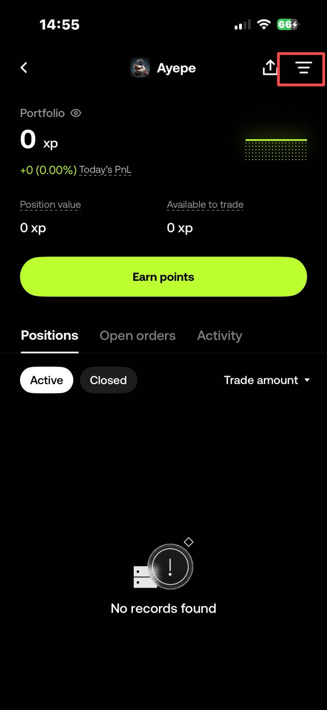 Tap the top-right menu
